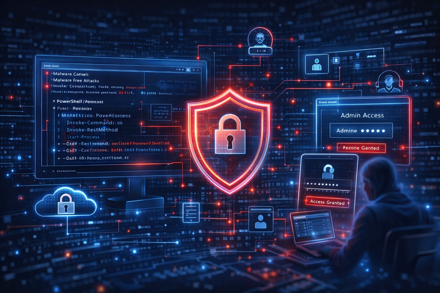 Malware-free attacks using legitimate tools in business environments