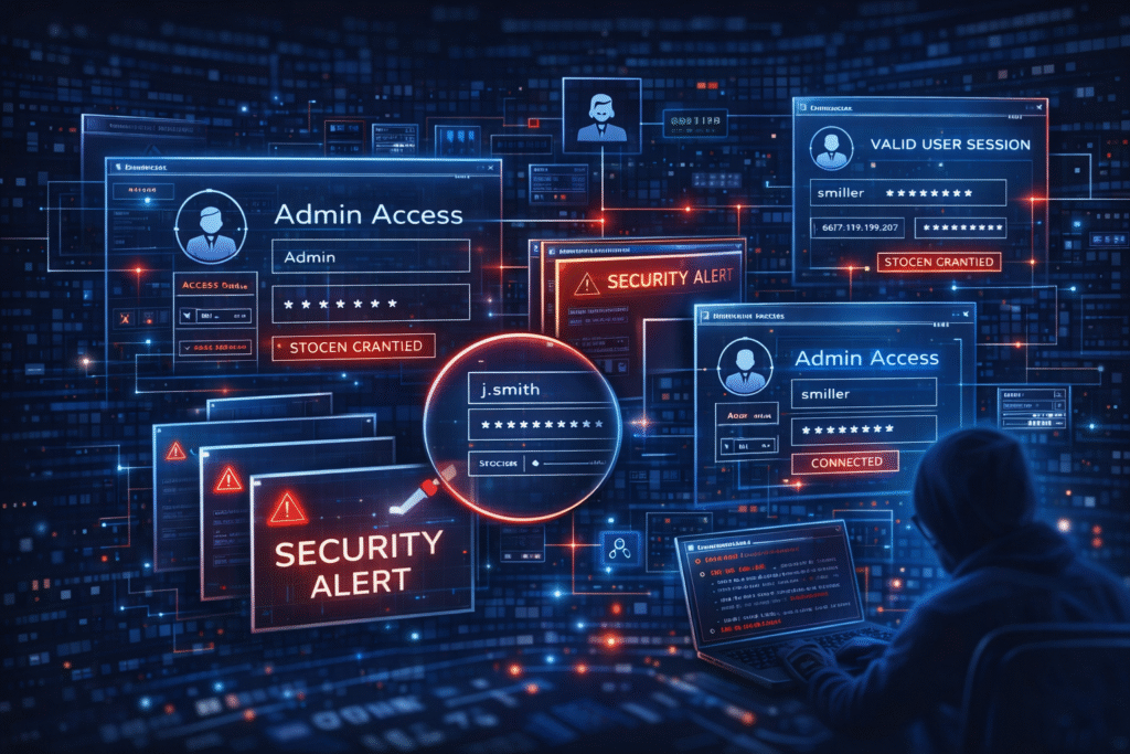 Identity abuse in malware-free cyber attacks