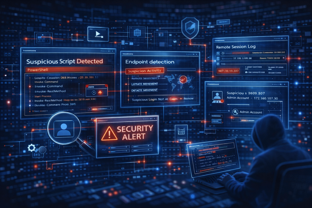 Behavioral monitoring for malware-free attack detection