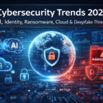 Cybersecurity trends for businesses including AI, cloud, identity, and ransomware threats